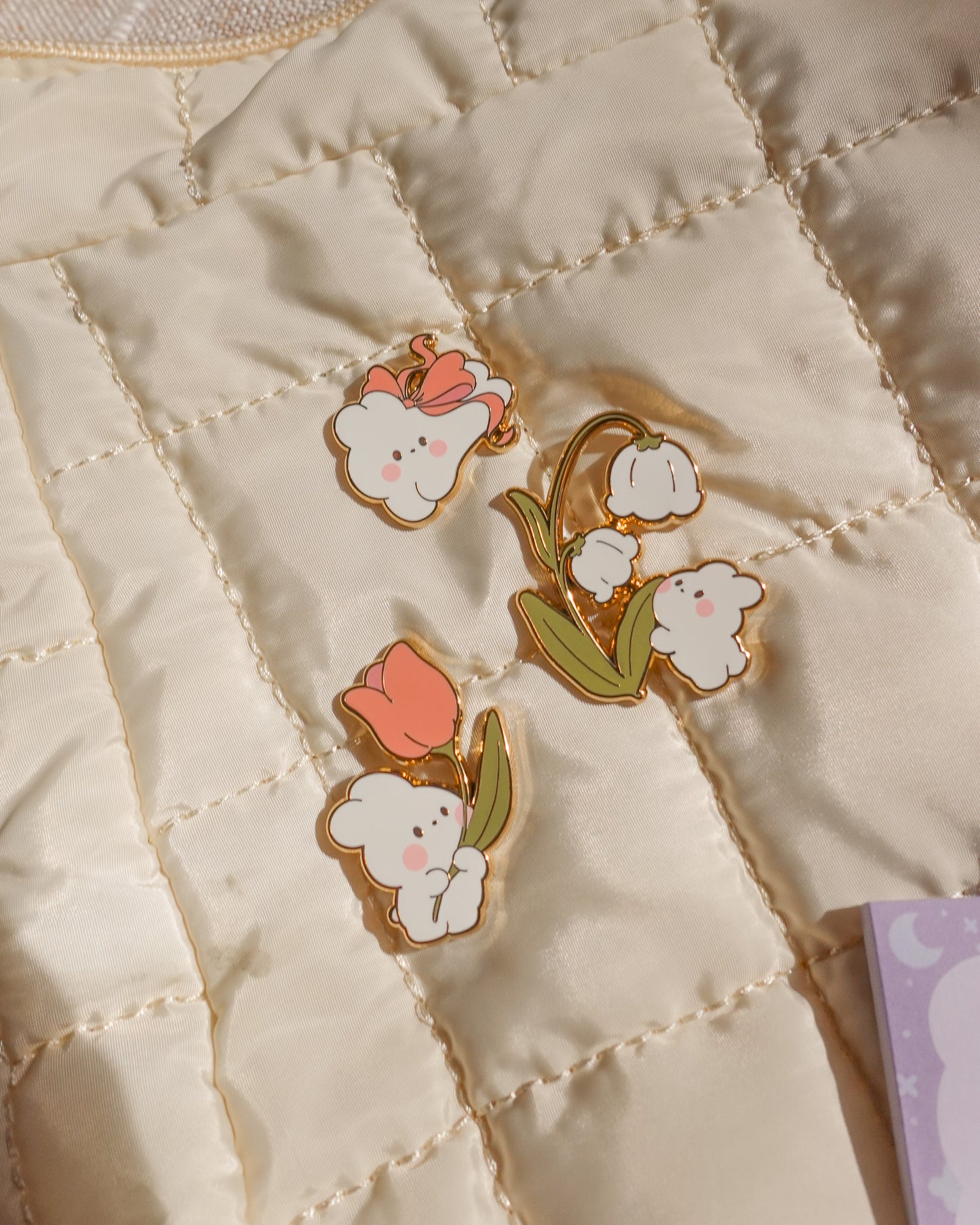 Lily of the Valley Bunny Enamel Pin