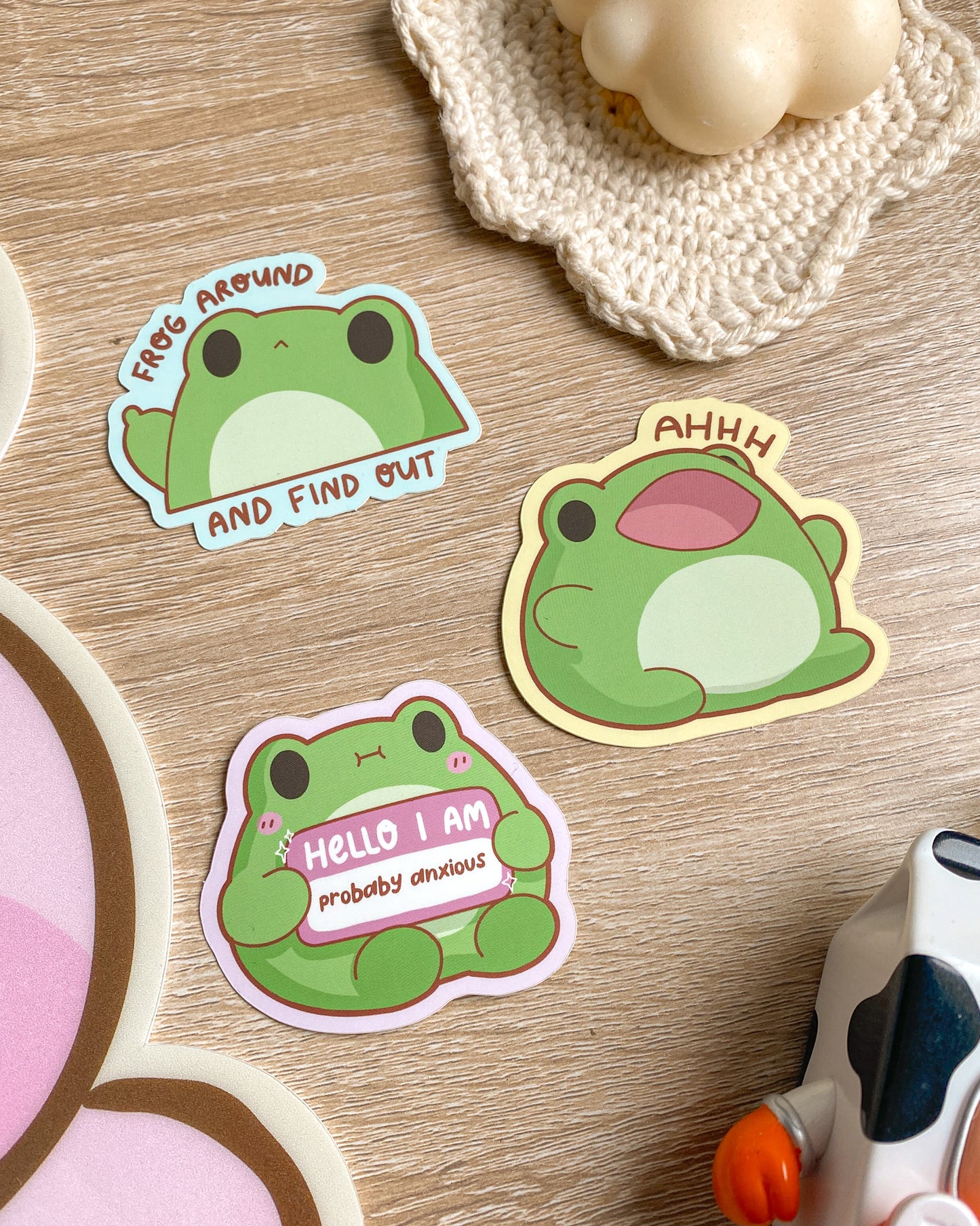 Hello I'm Probably Anxious Frog Sticker