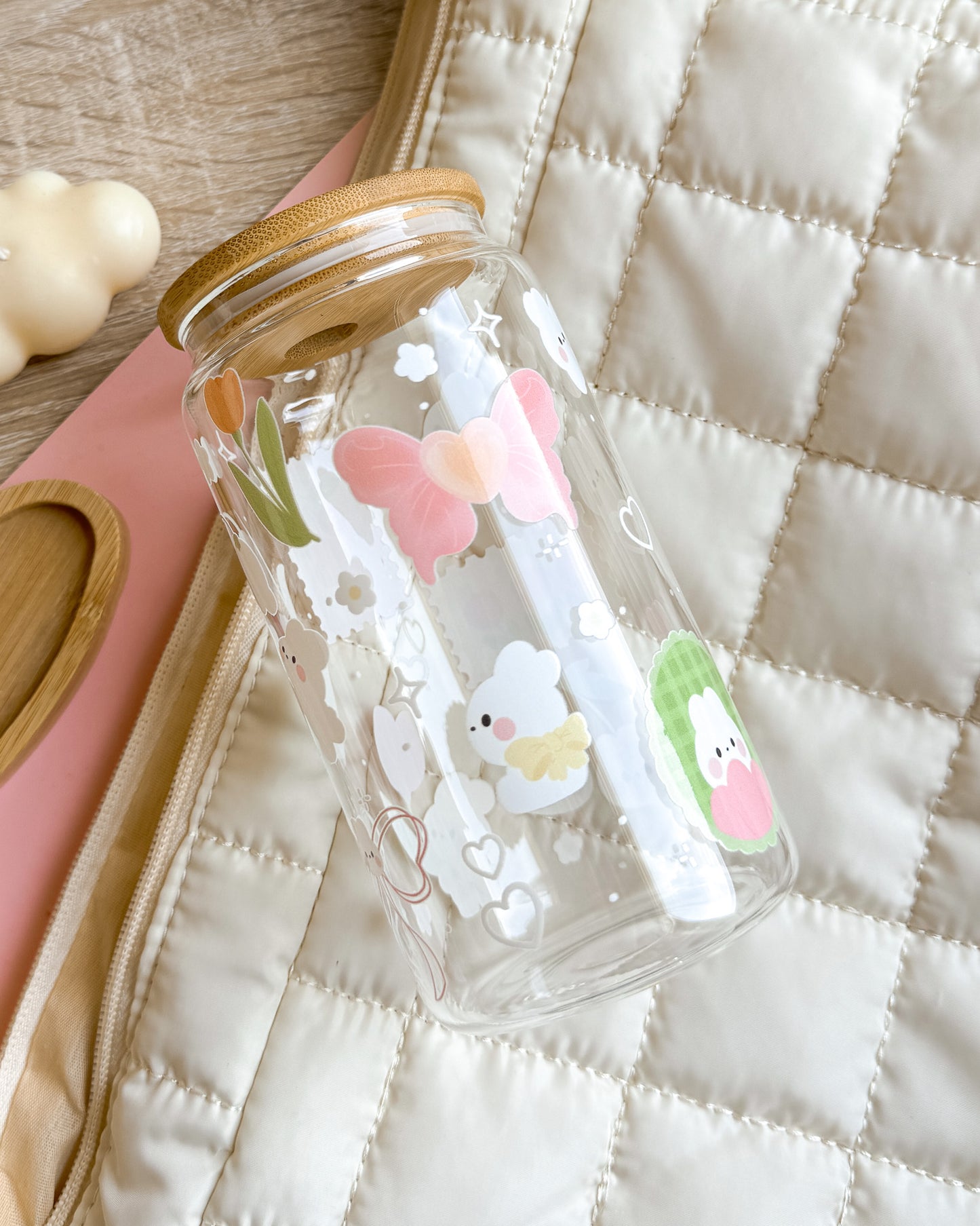 Coquette Bunny Glass Cup