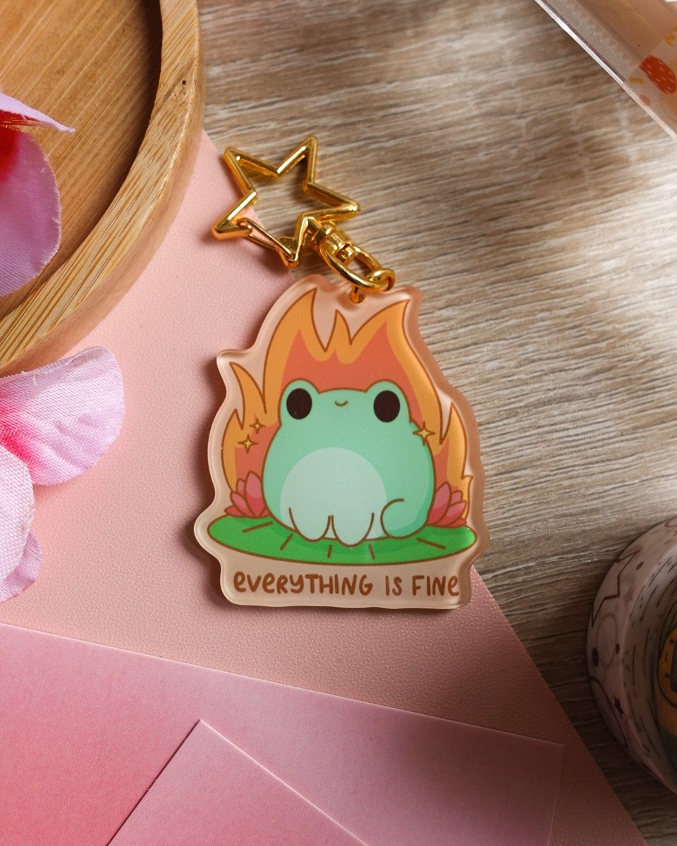 Everything is Fine Keychain - stickersbysuzie