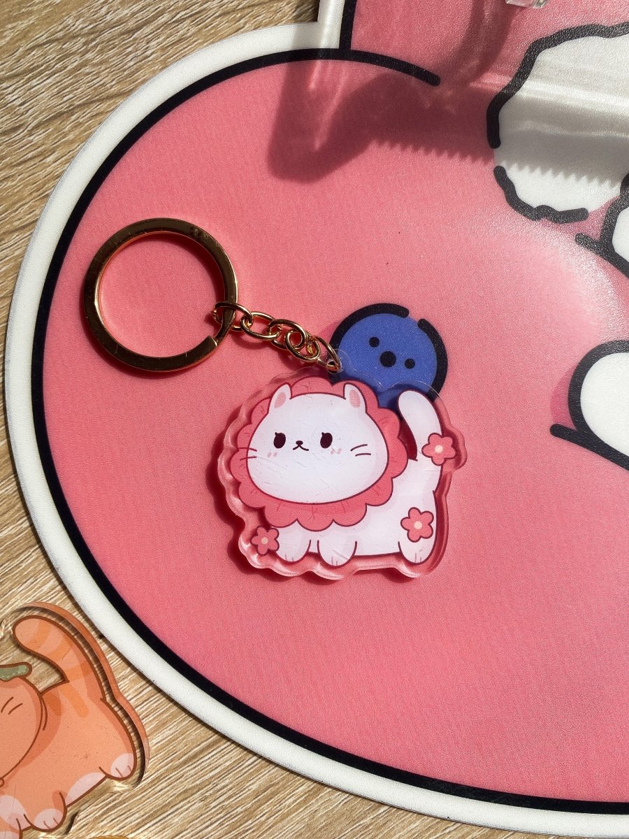 Flower Cat Keychain - stickersbysuzie