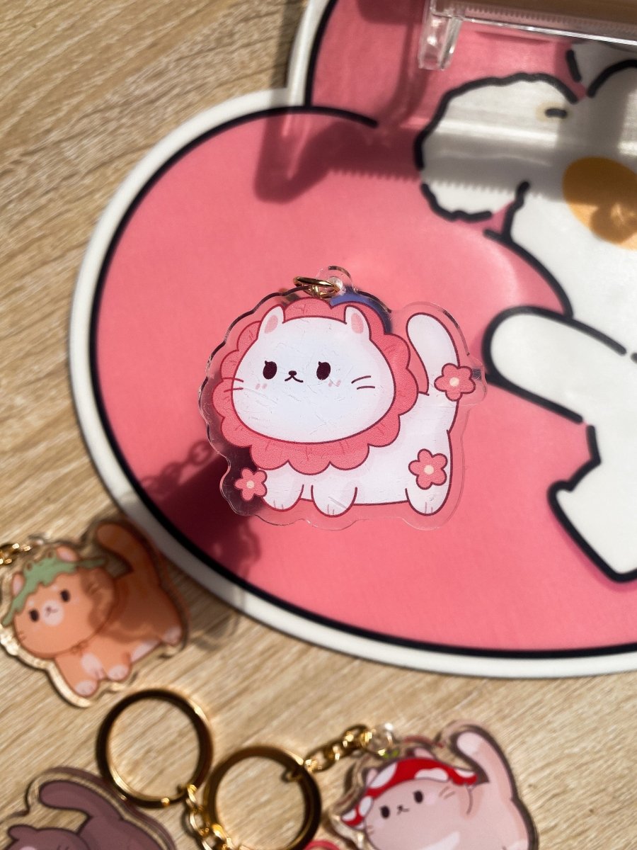 Flower Cat Keychain - stickersbysuzie