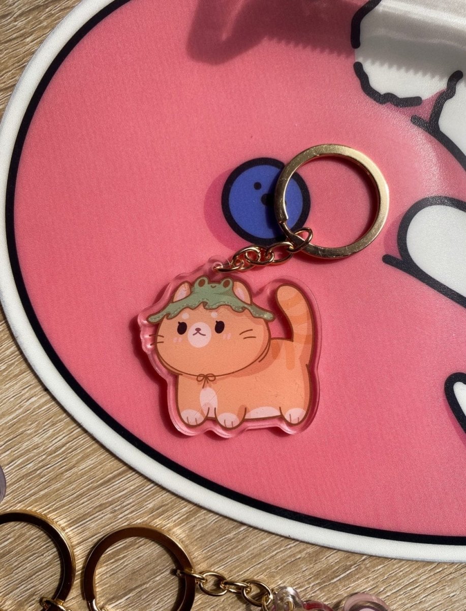 Frog Cat Keychain - stickersbysuzie