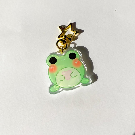 Froggy heart keychain - stickersbysuzie