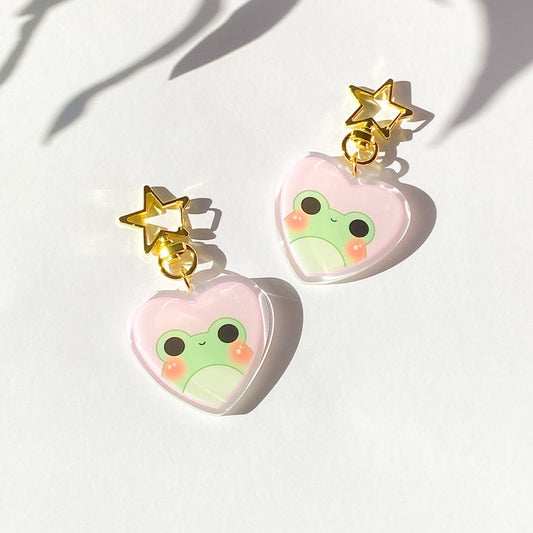 Heart shaped froggy keychain - stickersbysuzie