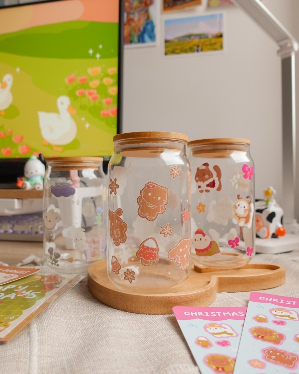 Holiday Cookie Glass Cup - stickersbysuzie