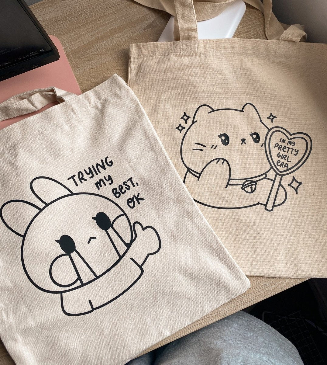 Trying My Best Ok Tote Bag - stickersbysuzie