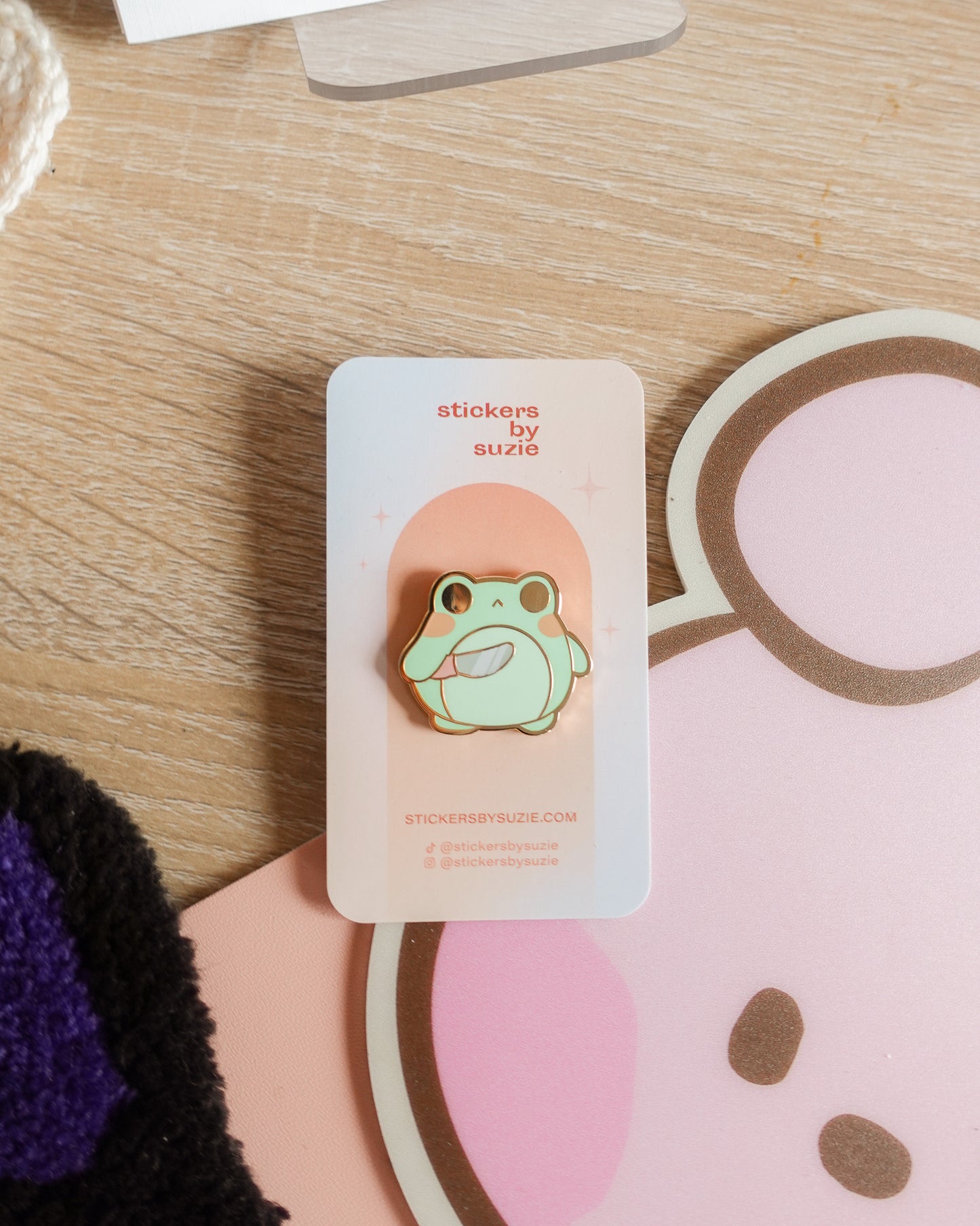 Frog with Knife Enamel Pin