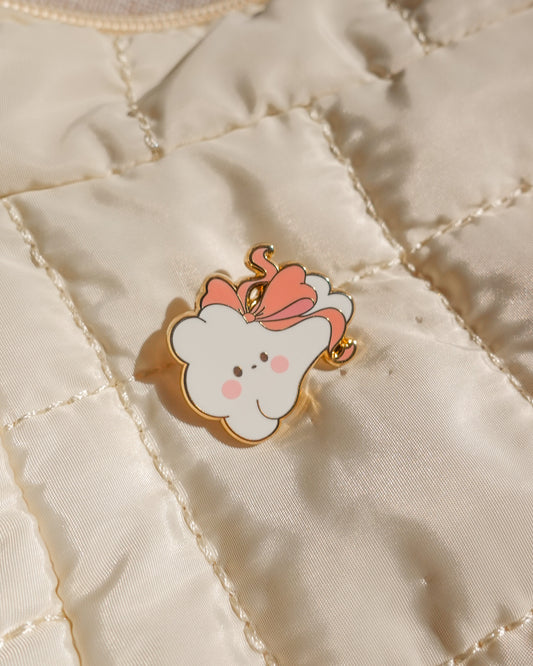 Bunny Bow Enamel Pin