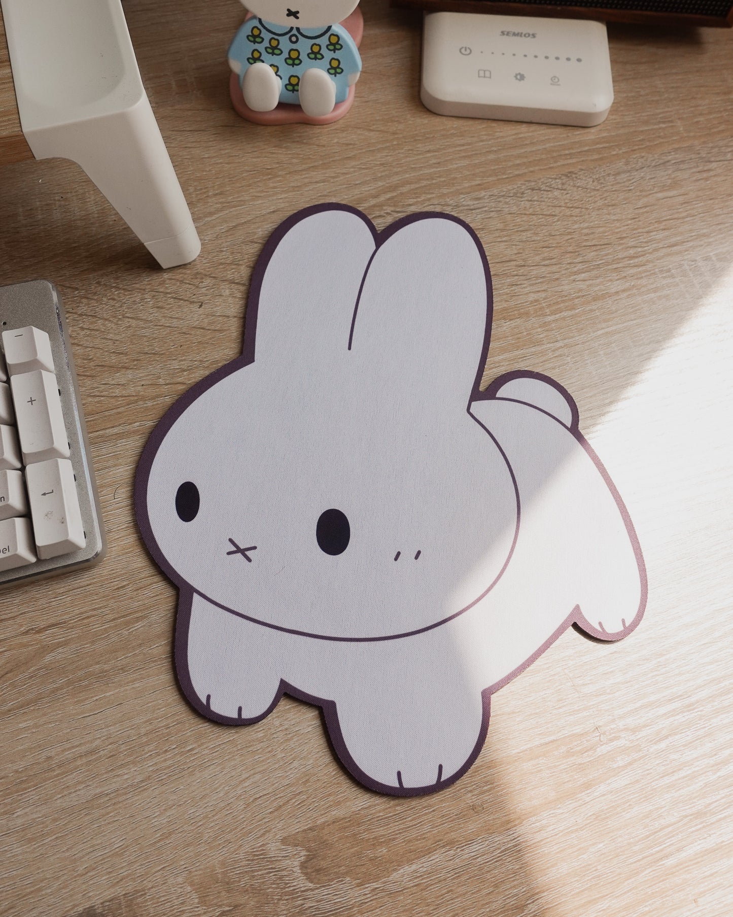 White Bunny Mouse Pad