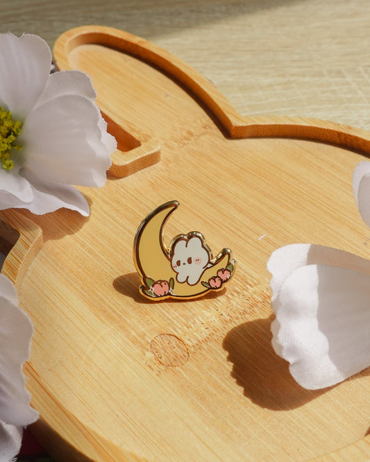 Moon Bunny Enamel PIn