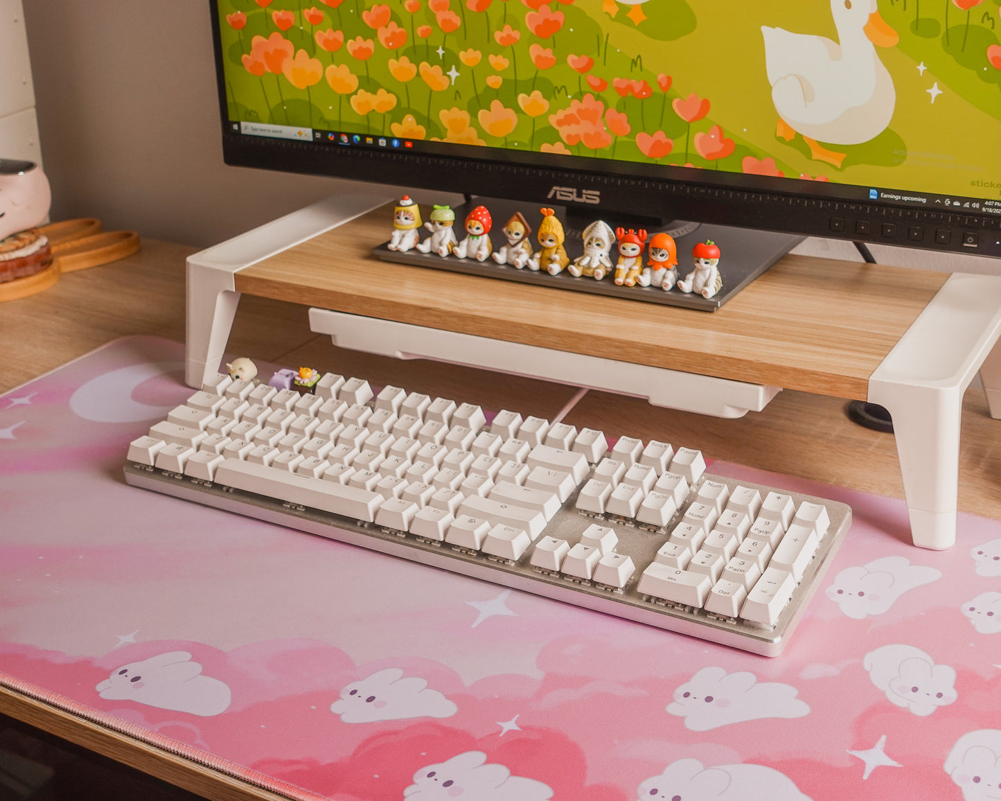 Pink Dreamy Bunny Desk Mat