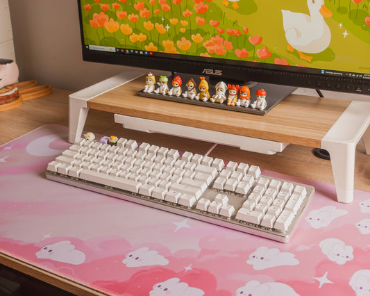 Pink Dreamy Bunny Desk Mat
