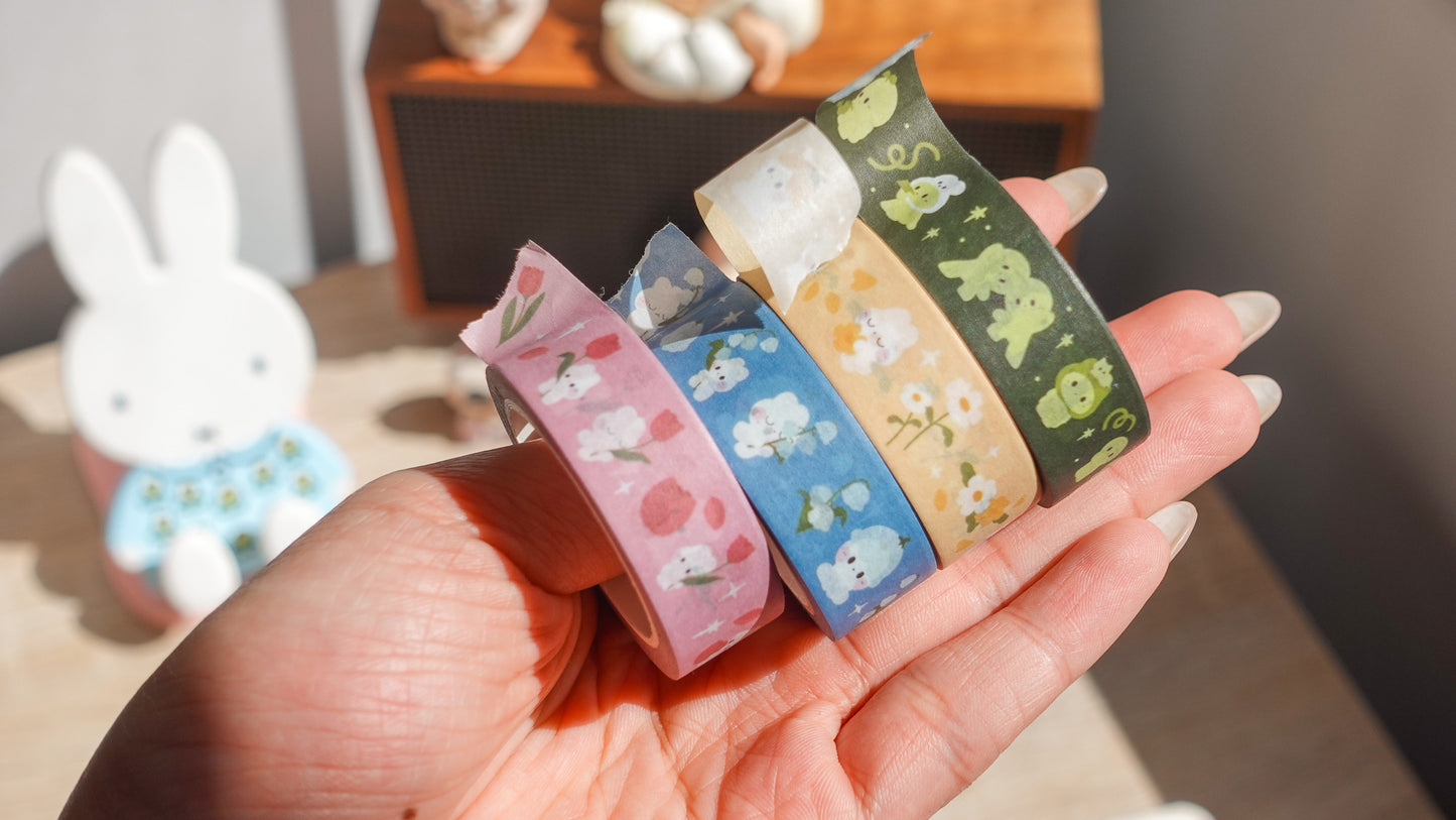 Blue Lily of the Valley Bunny Washi Tape
