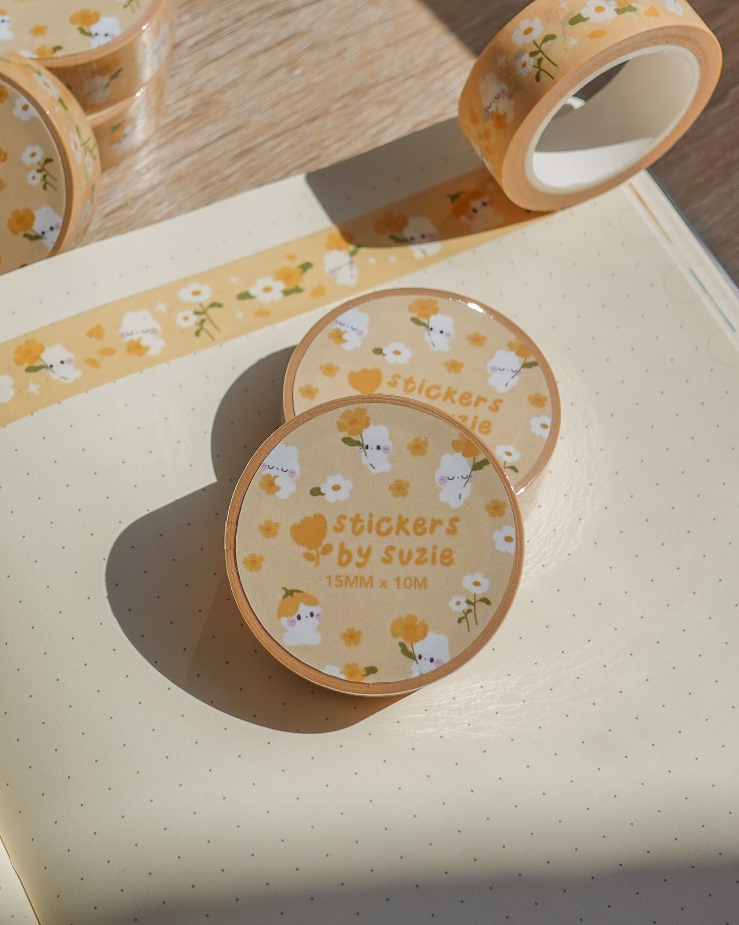 Yellow Dandelion Bunny Washi Tape
