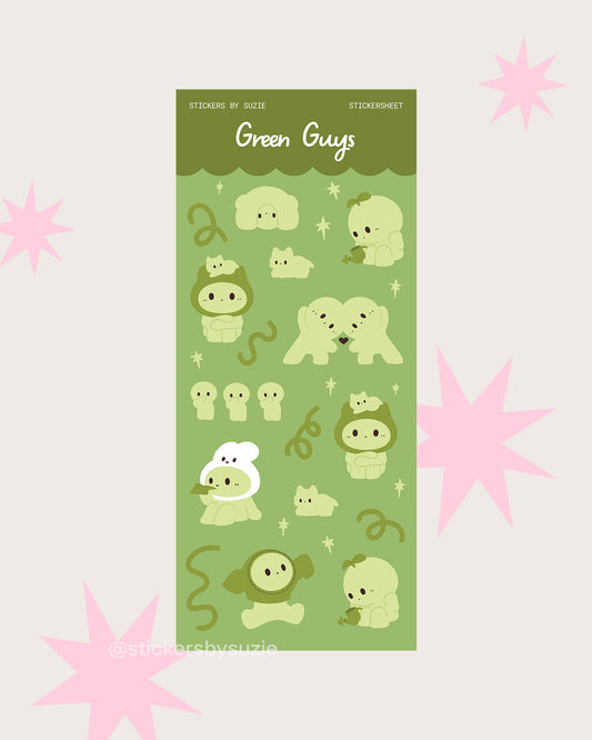 Green Guys Sticker Sheet