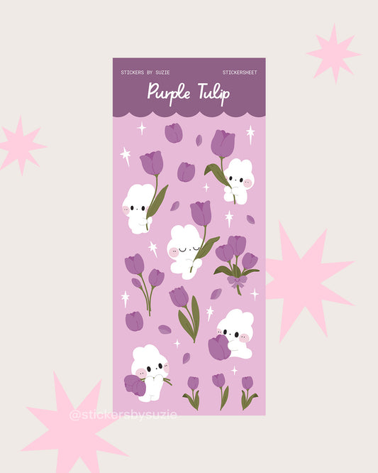 Purple Tulip Sticker Sheet
